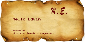Mello Edvin névjegykártya